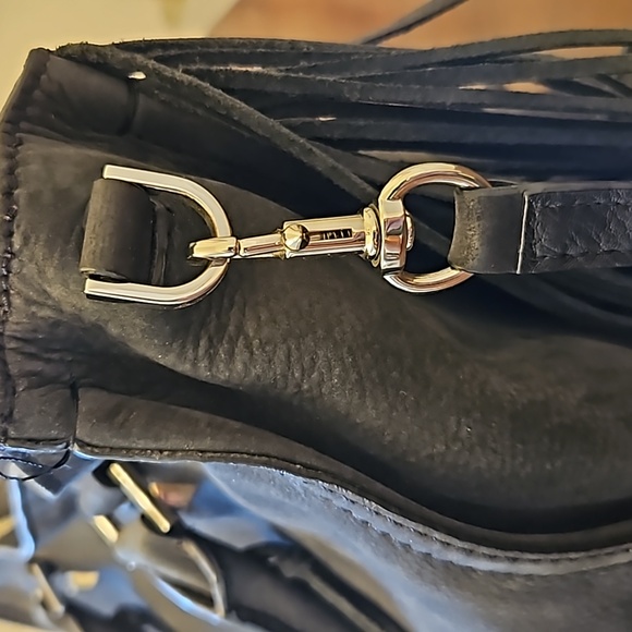 Rebecca Minkoff Gray Soft Suede Fringe Handbag w/ Crossbody Shoulder Strap - Picture 16 of 16